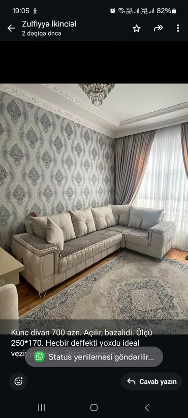 Divanlar: Künc divan, İşlənmiş, Açılan, Bazalı, Çatdırılma yoxdur