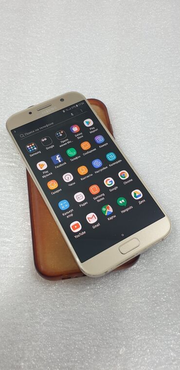 samsung a7: Samsung Galaxy A7 2017, Б/у, 32 ГБ, цвет - Золотой, 2 SIM