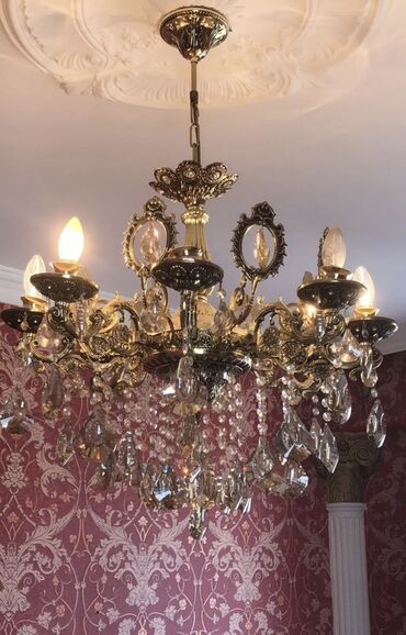 metbex isiqlari: Çılçıraq, 10 və daha çox lampa, Metal
