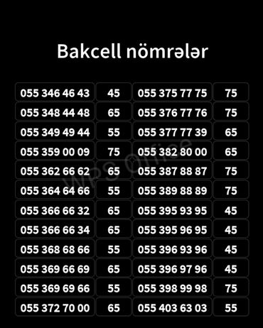 211 nomre ucuz: Nömrə: ( 055 ) ( 553757775 ), Yeni
