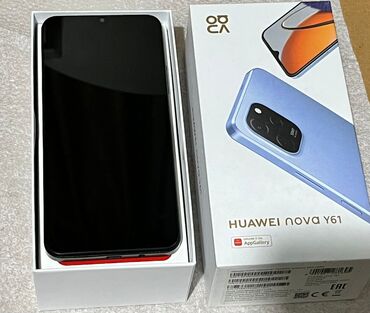 islenmis telefonlar: Huawei Nova Y61, 64 GB, rəng - Qara, Barmaq izi