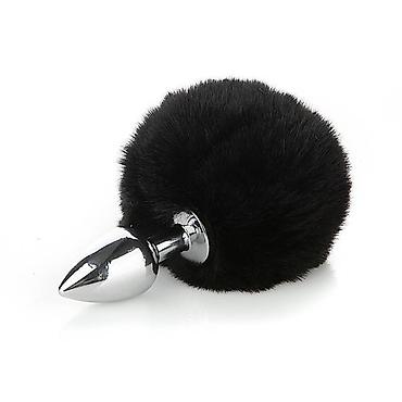 Товары для взрослых: Анальная пробка с хвостиком, металлическая Пробка металлическая S — 9