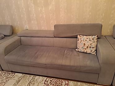 armud kreslo: Çevrilən divan və kreslo dəsti - Rəng: açıq boz - Material: yumşaq — 4