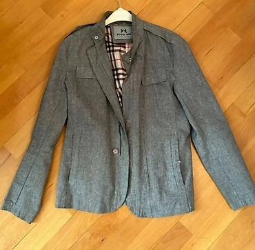 Kişi üst geyimləri dəsti 1) Boz qalstuklu casual jaket - Rəng: açıq