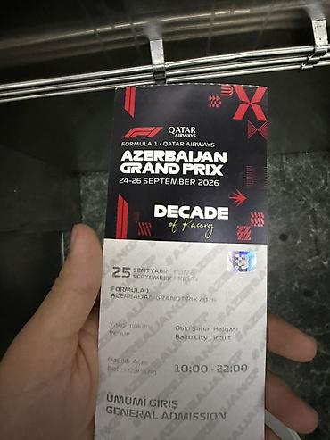 Hədiyyələr: Məhsul: Formula 1 Qatar Airways Azerbaijan Grand Prix 2026 bilet(i) — 1