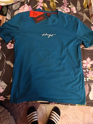 black tech fleece: HUGO muška majica kratkih rukava - Model: HUGO T‑shirt sa centralnim — 1