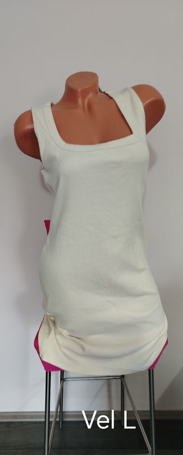 Haljine: H&M L (EU 40), bоја - Bela, Oversize, Top (bez rukava)