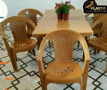 gaming chair: Yeni, Dördbucaq masa, 6 stul, Açılan masa, Stullar ilə, Plastik, Azərbaycan
