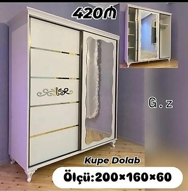 metbex dolabi: Yeni, 2 qapılı, Güzgülü, Ağ, Kupe, Düz dolab — 1
