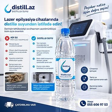 icmeli su catdirilma: Məhsul: Distill.az distillə suyu Təsvir: - Lazer epilyasiya cihazları — 1