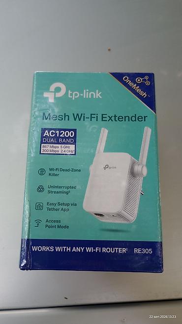 tp link wifi guclendirici: TP-Link RE305 AC1200 Mesh Wi‑Fi Extender - İki zolaqlı AC1200 sürət — 2