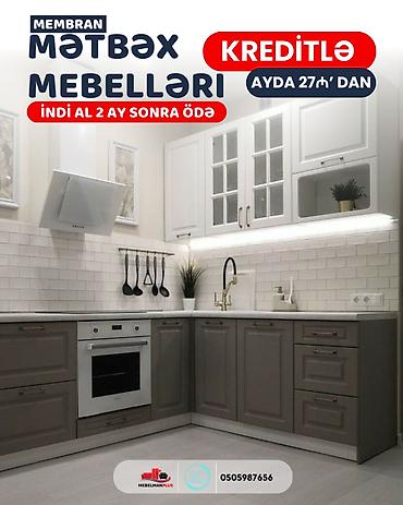 Ev və bağ: Sifarişlə mətbəx dəsti, Özü çəkən petlələr, Mat laminat, Kredit var, Pulsuz çatdırılma — 2