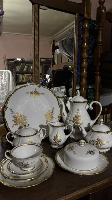 Termoqablar: Çay dəsti, rəng - Ağ, Farfor