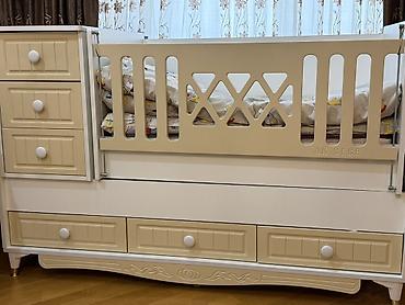 ak mebel: AK Bebe uşaq beşiyi – transformasiya olunan model - Rəng: krem və ağ — 1