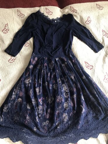 синее вечернее платье в пол: Кече көйнөгү, XL (EU 42)