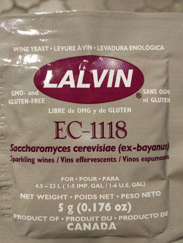 Винные дрожжи Lalvin 1 пакет 5 грамм рассчитан на 24 литра сусла