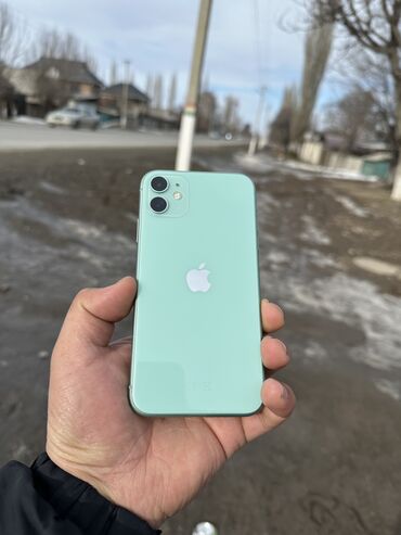 Apple iPhone: IPhone 11, Б/у, 128 ГБ, Голубой, Зарядное устройство, Защитное стекло, Чехол, 87 %