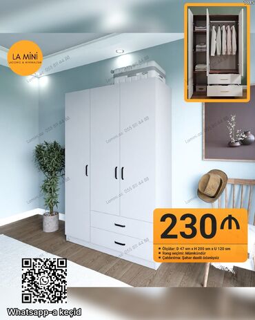 mini şkaf: Açılan, 3 qapılı Düz dolab, Qarderob, paltar dolabı