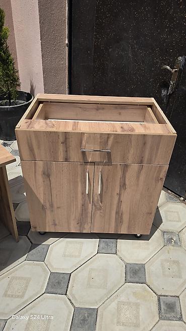Ofis mebeli: Mebel dəsti – resepsiyon/iş masası və dolab-modullar - Material: ağac — 2