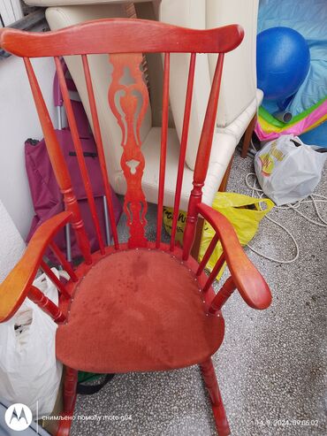 Chairs: Rocking chair, color - Red, Used