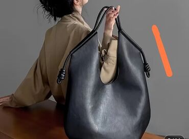 Çantalar: Qara çiyin çantası – franj və zəncir detallı - Material: süni dəri — 5