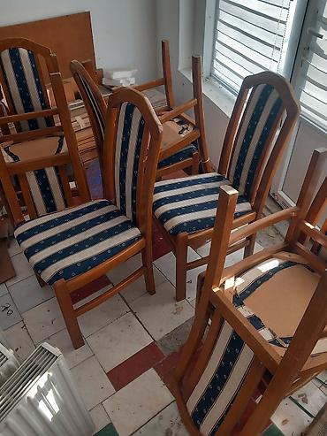 mebl za namestaj: Set drvenih trpezarijskih stolica 8kom - Materijal: masivno drvo (ram — 1