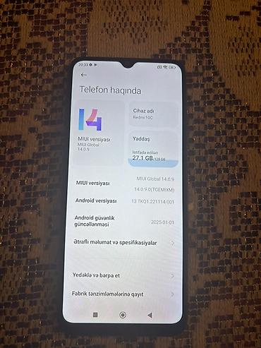 redmi 10c: Redmi 10C, 128 GB, rəng - Qara, İki sim kartlı, Face ID, Barmaq izi — 4