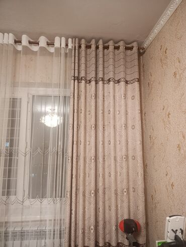 столешница под раковину: Комплект штор, Жаккард, С тюлем в комплекте, Готовое изделие, Б/у, Для кухни