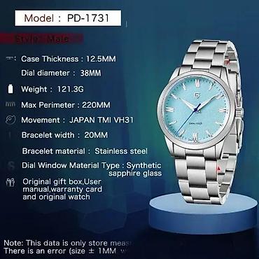 Ručni satovi: Pagani Design PD-1731 - Plava - 38mm - Seiko VH31 Mehanizam Potpuno — 7