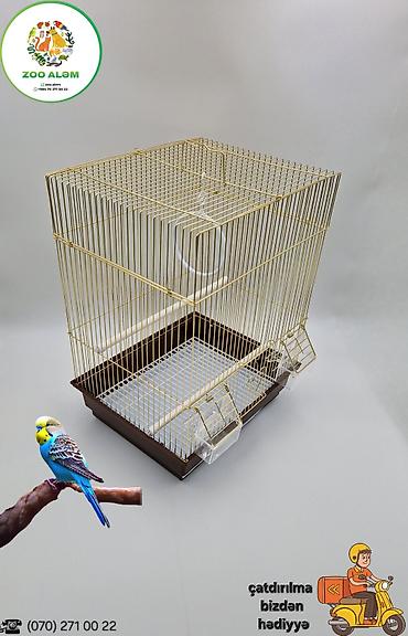 qizil qus: Tutquşu qəfəsi – qızılı - Ölçülər: 46 sm hündürlük, 35 sm en, 28 sm — 3