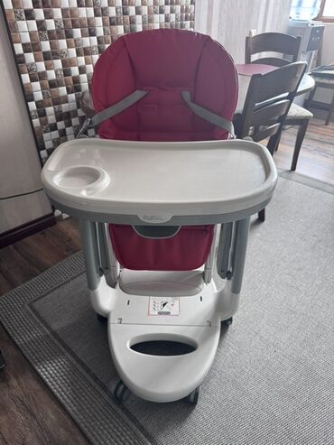 Стульчики для кормления: Стульчик для кормления, Б/у, Peg perego, Пластик, Трансформер, цвет - Красный, Самовывоз