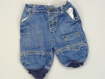 no brand jeans: Spodnie jeansowe, 0-3 m, stan - Dobry