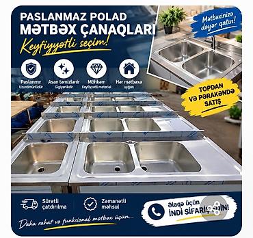 banka satisi: Paslanmayan poladdan mətbəx çanaqları - Material: yüksək keyfiyyətli — 1