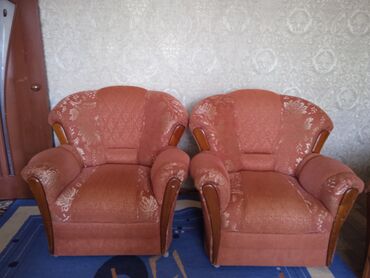 кресло диван купить бишкек: Гарнитур для зала, Диван, цвет - Оранжевый, Б/у