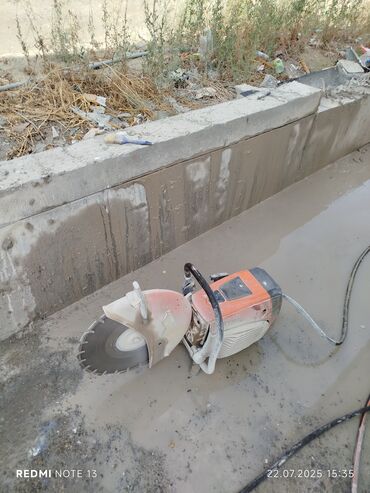 Beton işləri: Səssiz tozsuz səliqəli kəsim. Beton katlavan monolit kubik — 17