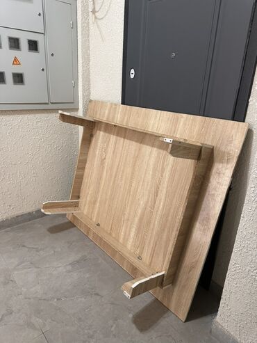 компактный стол для ноутбука: Складной походный стол, ЛДСП, цвет - Коричневый