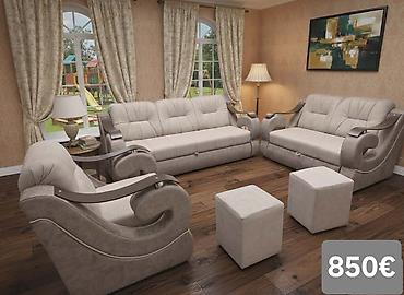 Stilske garniture: Komplet tapaciranih garnitura za dnevni boravak – moderan Chesterfield — 33