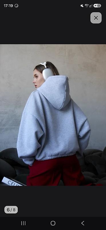 худи ош: Худи, На флисе, Оверсайз, Укороченная модель, Made in KG, Новый, XS, S, M — 2