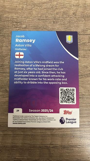 as tal: Джейкоб Рамси (Aston Villa) — Topps Premier League 2026, Debut Edition — 2