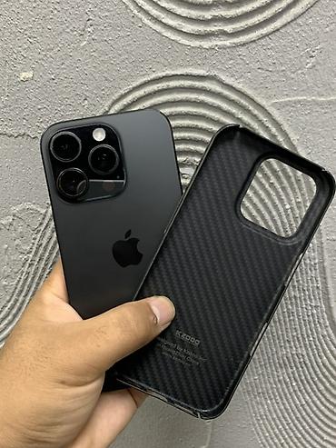 телефон кнопчный: IPhone 16 Pro, Б/у, 256 ГБ, Black Titanium, Защитное стекло, Чехол, 89 % — 3