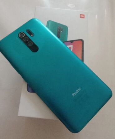 мобильные телефоны кнопочный: Redmi, Redmi 9, Колдонулган, 64 ГБ, түсү - Көк, 2 SIM