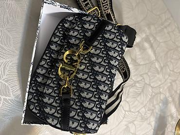 armani canta: Dior üslubunda qadın çantası. Qara-boz rəng kombinində, Dior monoqram — 2
