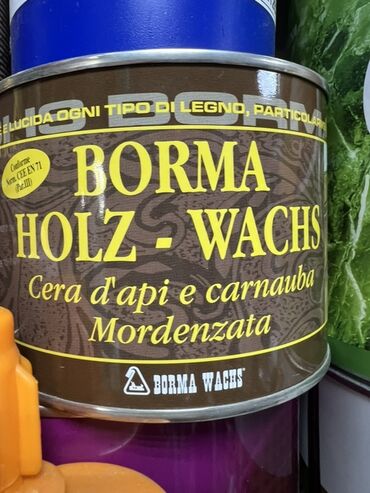 инструменты для работы с кожей: Воск для дерева Borma Holz-Wachs, изготовленный на основе пчелиного и