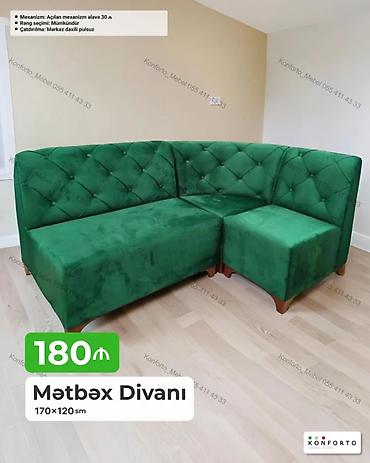 Mətbəx Divanı – 170×120 sm - Forma: L‑şəkilli künc divan - Parça