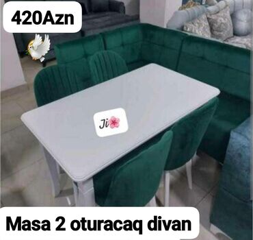 Divanlar: Künc divan və masa desti yeni