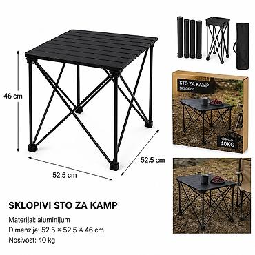 KMT Odvojivi cev prenosivi sklopivi kamperski 601296 Sklopivi sto za