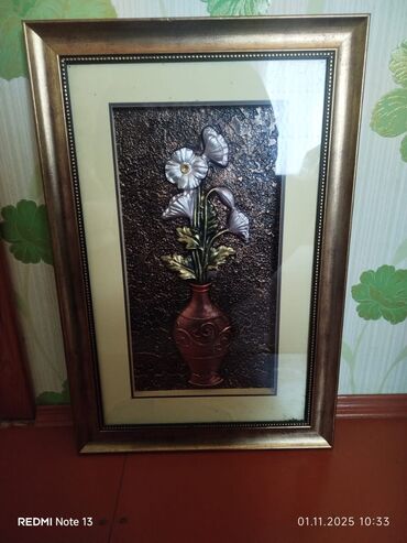 esger şekilleri: Divarlı dekorativ tablo – relyef çiçək kompozisiyası - Texnika