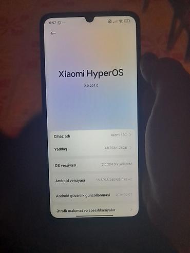 honor 8 s: Redmi 13C, 128 GB, rəng - Mavi, Barmaq izi — 8