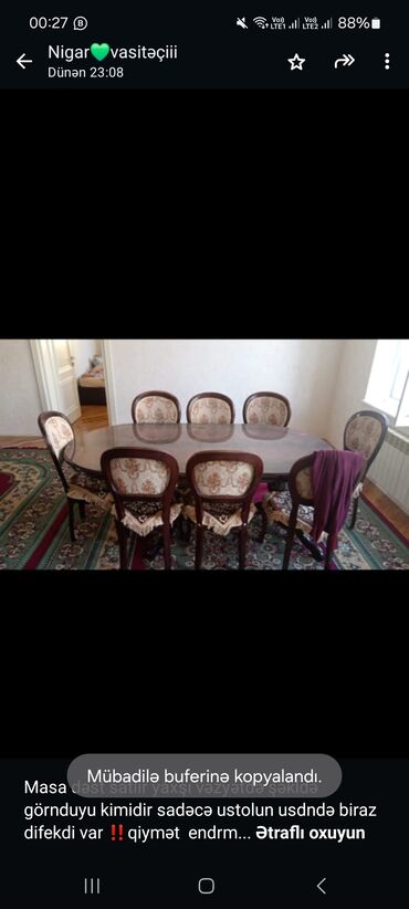 qonaq dəsti: Для гостиной, 8 стульев