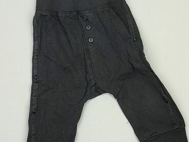 czarne spodnie baggy: Spodnie dresowe, 0-3 m, stan - Dobry